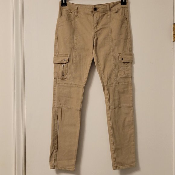 FSR khaki tan cargo straight leg jean pants sz: 5 Jr - Picture 2 of 7